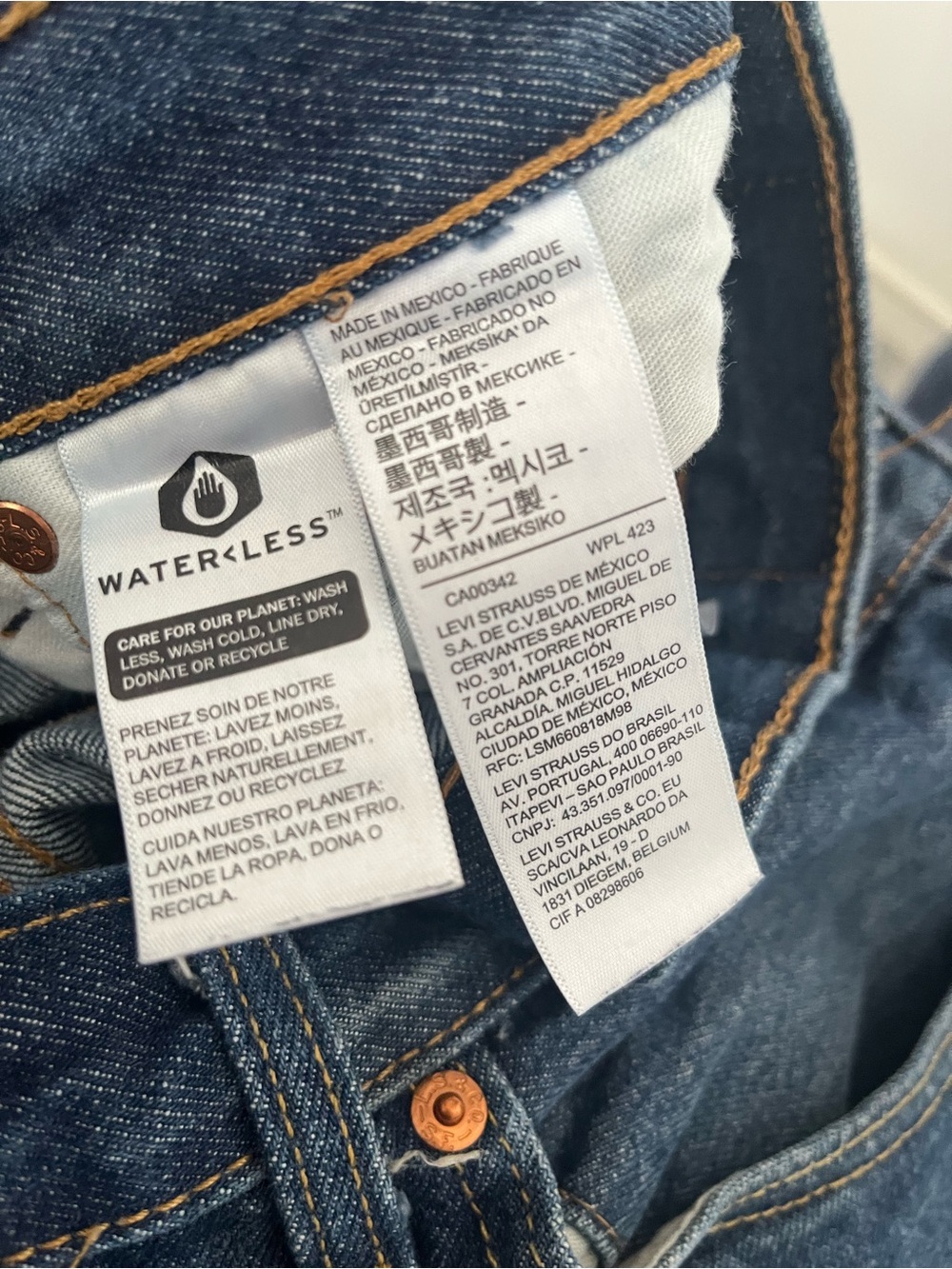 Men's 501 Straight Blue Jeans 44x30 - Picture 5 of 5